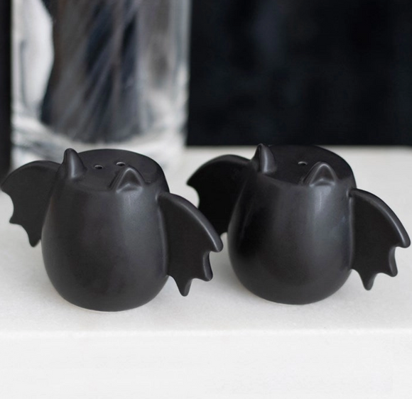 Gothic Bat Wing Halloween Salt & Pepper Shakers