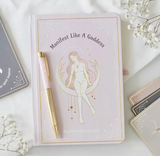 Journal Goddess Energy with Rose Quartz Pen