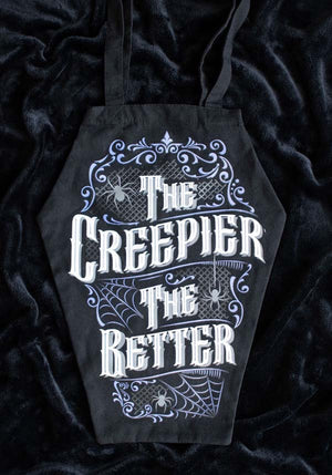 The Creepier the Better - coffin shape tote bag
