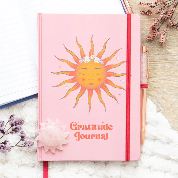 Journal The Sun Gratitude with Rose Quartz Pen