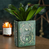 Green Witch Book Shaped Flower Vase