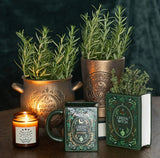 Green Witch Book Shaped Flower Vase