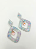 Sparkle and Shine - Diamond shaped dangle earrings