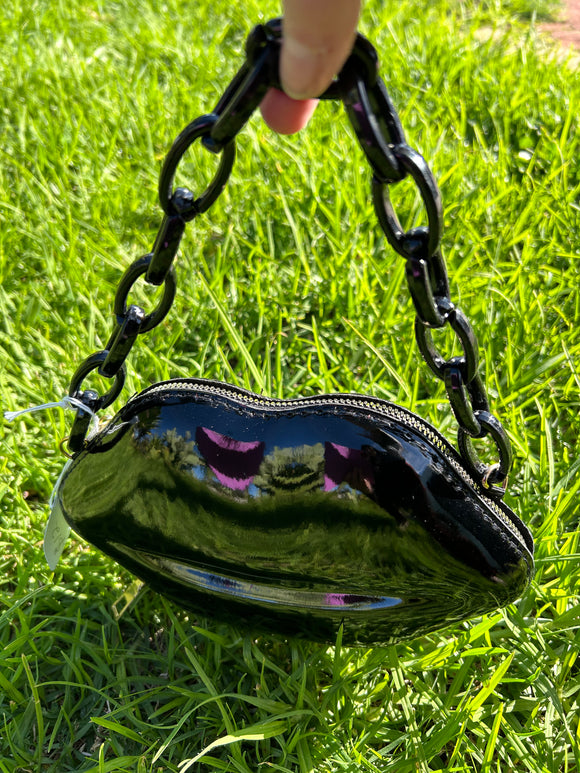 Novelty Lips Handbag - black