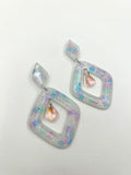 Sparkle and Shine - Diamond shaped dangle earrings