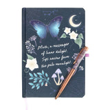 Journal Midnight Moth With Amethyst Pen 14.5cm x 21cm