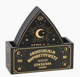 Black Talking Gothic Ouija Board Planchette Coaster Set