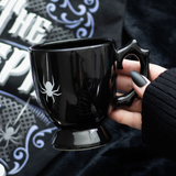 Gothic Halloween Black Spider Teacup