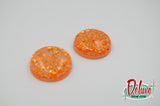 Orange Desire - 25mm Flat Top Dome Earrings