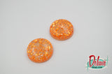 Orange Desire - 25mm Flat Top Dome Earrings