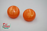 Effervescent Orange - 25mm Flat Top Dome Earrings