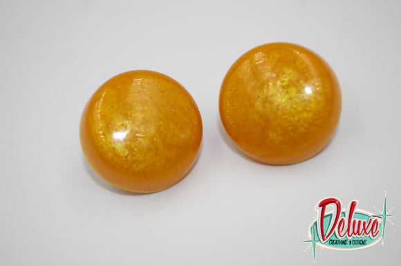 Golden Yella - 25mm Flat Top Dome Earrings