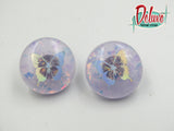Butterfly Dreams - 25mm Flat Top Dome Earrings