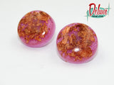 Bronze and Pink - 25mm Flat Top Domes