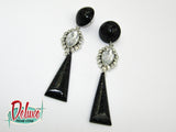 Obsidian Elegance - Dangle Earrings