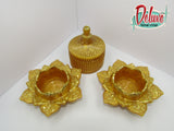 Deluxe Lotus Candle Holders and trinket container
