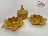 Deluxe Lotus Candle Holders and trinket container