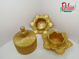 Deluxe Lotus Candle Holders and trinket container
