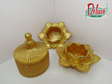 Deluxe Lotus Candle Holders and trinket container