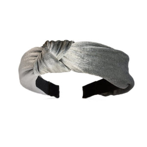 CLEARANCE Catch a Thief - Silver Velvet Turban Headband
