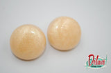 Pastel Melon - 25mm Flat Top Dome Earrings