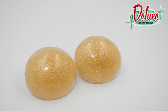 Light gold shimmer - 25mm Round Top Domes