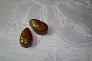 Tropical Caramel Tear Drop shape earrings - small