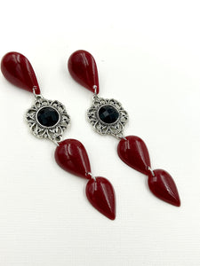 Queen of the night - tear drop Dangle Earrings