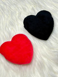 Two Heart shaped makeup puffs