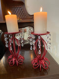 Skull candle holder duo