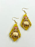 Golden Scarab hook dangle earrings