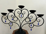 Candle Holder with blue beading