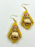 Golden Scarab hook dangle earrings