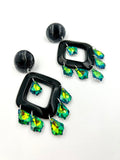 Absinthe - Diamond shaped dangle earrings