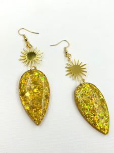 Tear Drop and sun - hook Earrings