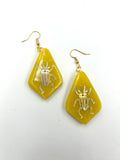 Beetles - Medium Triangular shaped dangle earrings