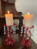 Skull candle holder duo