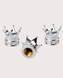 King & Queens Crown Tyre Valve Cap - silver