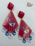 Large Triangular shaped dangle earrings