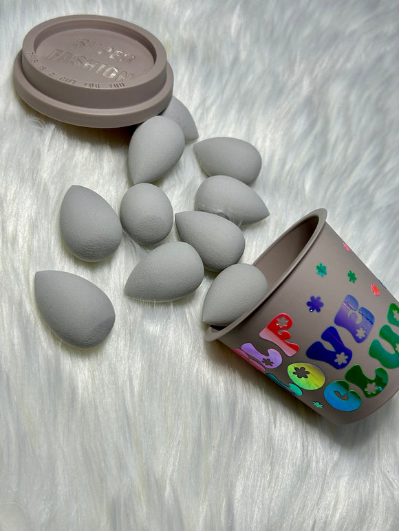 10pce Mini Beauty Blender Sponges in mini coffee cup