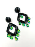 Absinthe - Diamond shaped dangle earrings
