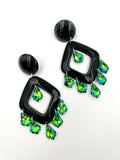 Absinthe - Diamond shaped dangle earrings