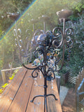 Iron skull large candle holder