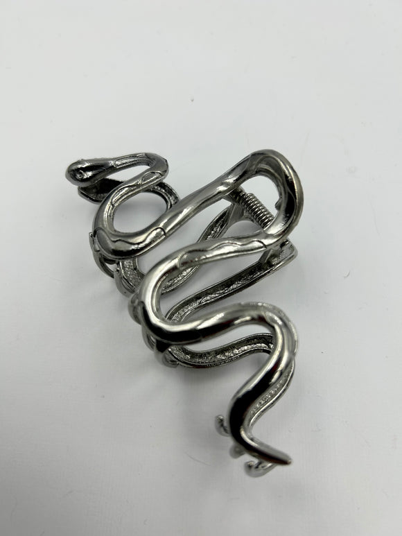 Snake Claw Clip - dark silver