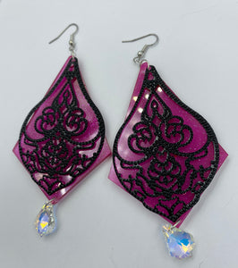 Large Triangular shaped dangle earrings