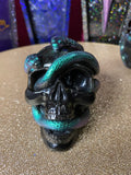 Skull with snakes ornament