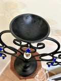 Candle Holder with blue beading