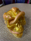 Skull with snakes ornament