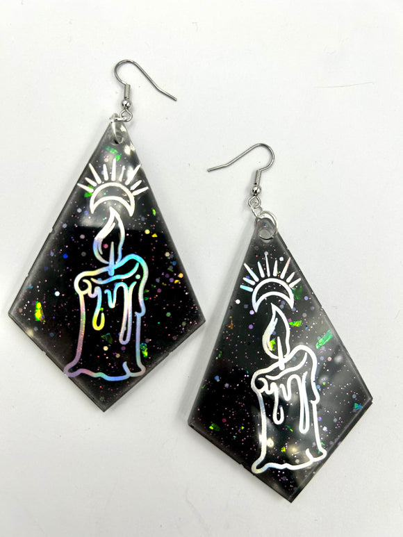 Large Triangular shaped dangle earrings