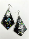 Large Triangular shaped dangle earrings
